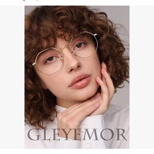 Blue Light Glasses Women Men Vintage Octagonal Metal Gold Frame Computer Glasses